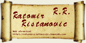 Ratomir Ristanović vizit kartica